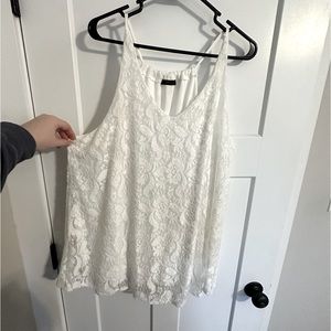Dressy White Lace Tank 2x